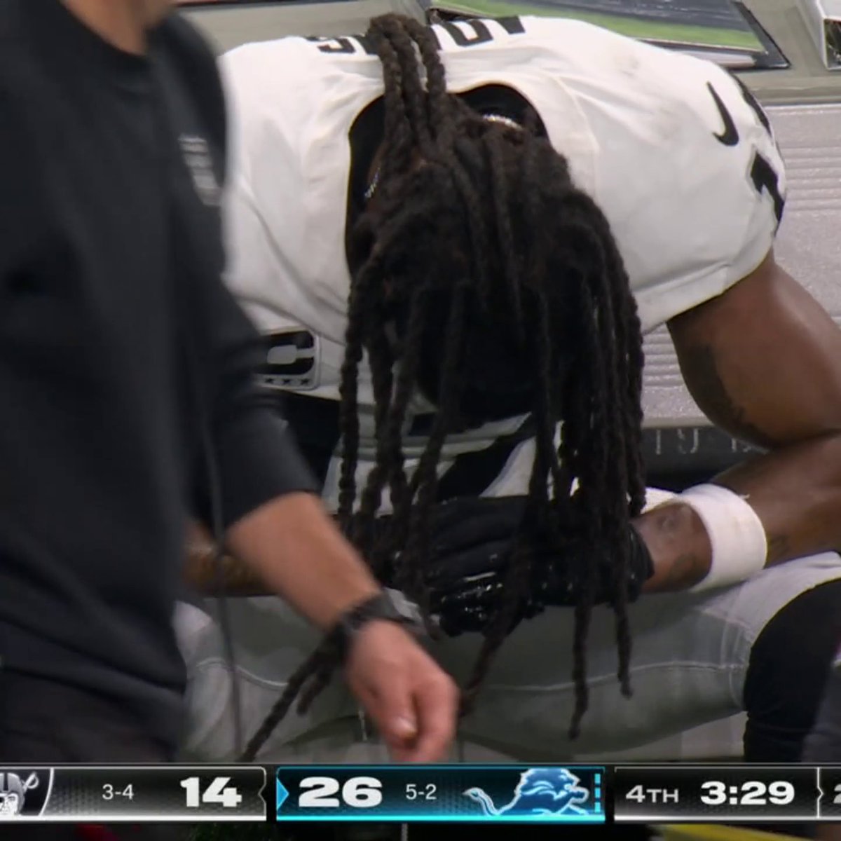Davante Adams was visibly frustrated on the Raiders bench.