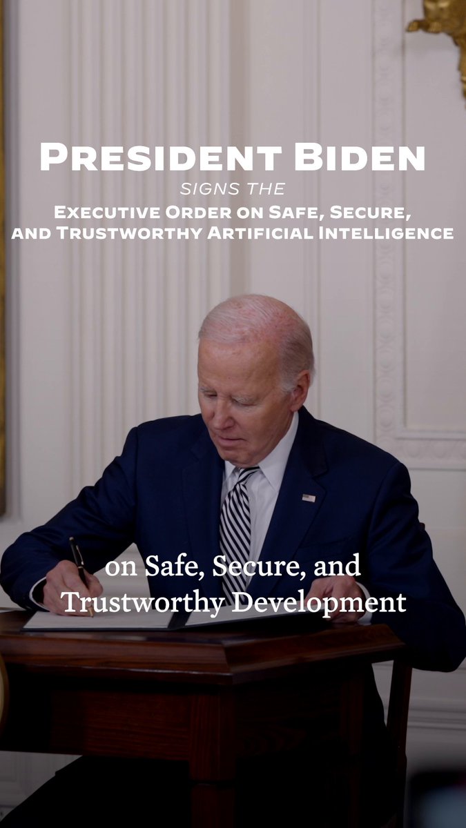 My Executive Order on AI is a testament to what we stand for: Safety, security, and trust.