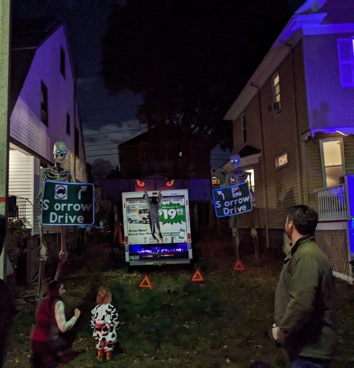 A street in Roslindale converted to "Sorrow" Drive on Halloween. 📹: @veryseptember