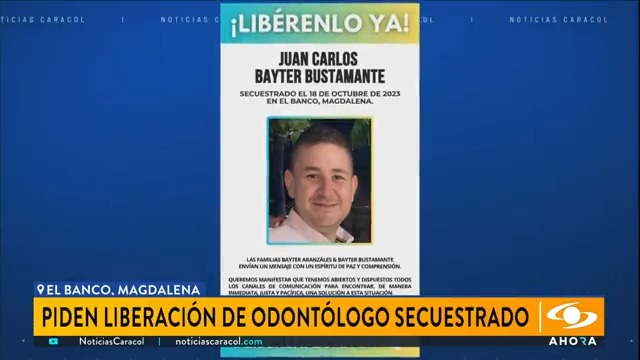 En el sur de Bolívar, Cesar y Magdalena, avanzan las labores de búsqueda de un odontólogo que fue secuestrado el pasado 18 de octubre. Sus familiares y amigos piden su pronta liberación. Más en