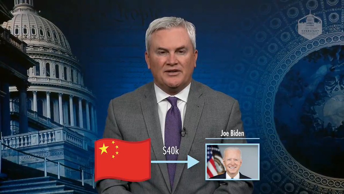 🚨 BREAKING 🚨 We’ve followed the money and identified how Joe Biden received $40,000 in laundered 🇨🇳 China money. Rep. James Comer lays out the money trail. 👇