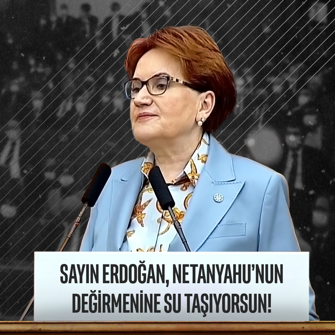 Sayın Erdoğan, sorumsuzca yaptığın açıklamalarla Netanyahu'nun değirmenine su taşıyorsun. En büyük kötülüğü de Filistinli mazlumların haklı davasına yapıyorsun! Yapman gereken Hamas’ın iletişim başkanı gibi değil, büyük Türk devletinin Cumhurbaşkanı gibi davranmaktır!