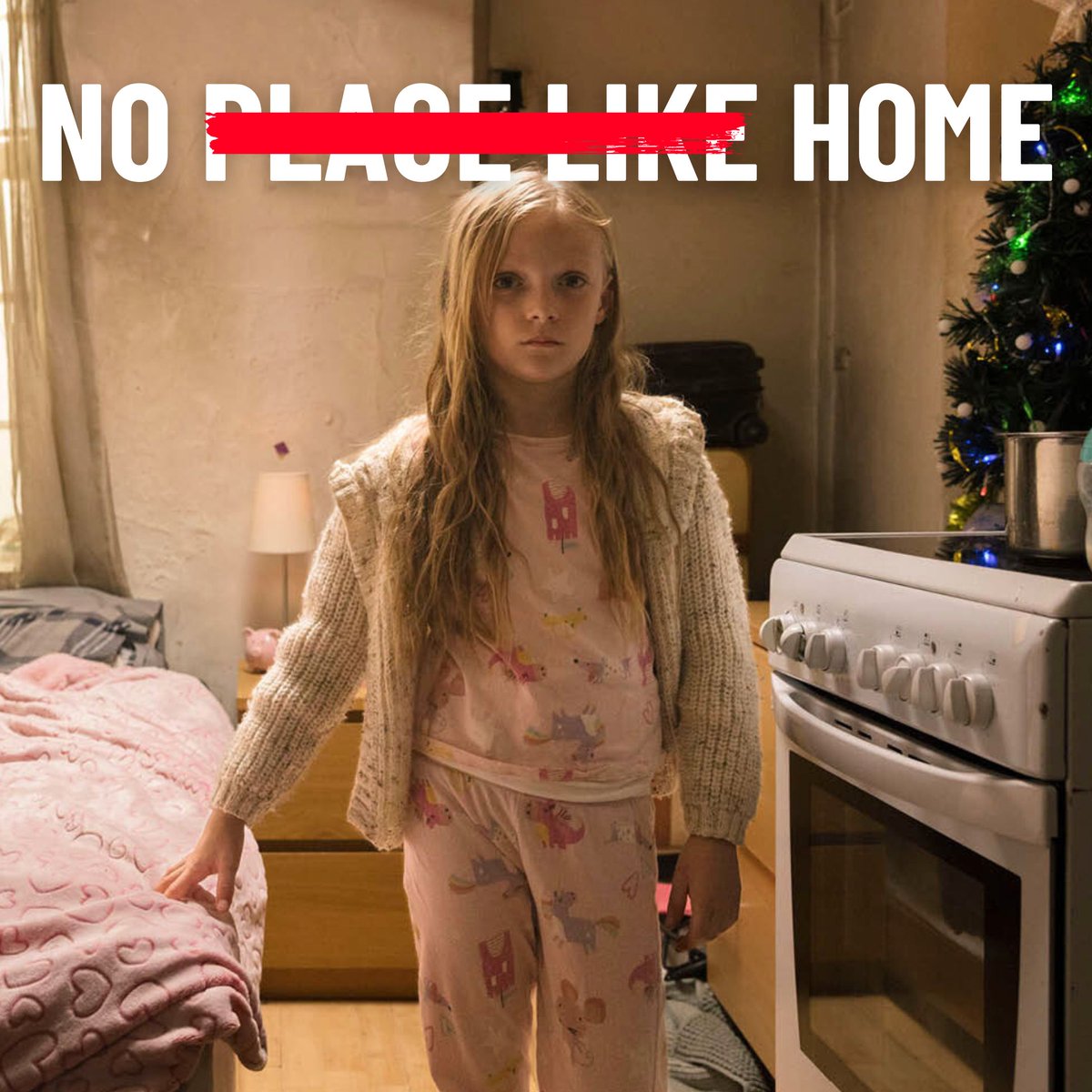 No child should have to wish for a home this Christmas. But more than 131,000 homeless children do. They’ll wake up on Christmas morning in temporary accommodation. This is not a home. Your donation could help a family find a safe place to call home: