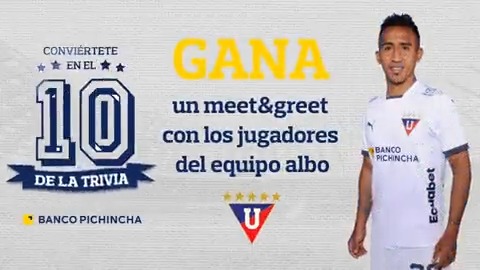 🚨 ¡Los campeones de la Copa #Sudamericana quieren conocerte! Gana un meet&greet con LDU Oficial 🤍❤️ gracias a #ElDiezDeLaTrivia 1️⃣ Haz RT o Like 2️⃣ Recibirás una notificación Demuestra cuánto sabes de los albos y entra en el SORTEO. ⚽ Tú puedes ser uno de los 5 ganadores.
