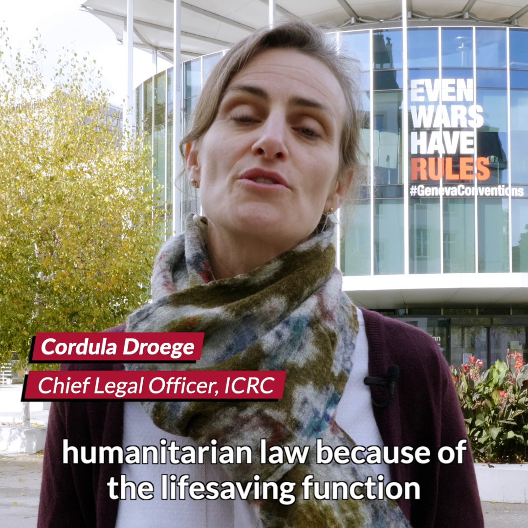 Under International Humanitarian Law the principle is clear: Hospitals are protected, because of their life-saving function for wounded &amp; sick. Yes, they can lose their protection, but this is not a free license to attack. Cordula Droege, ICRC Chief Legal Officer, explains 👇