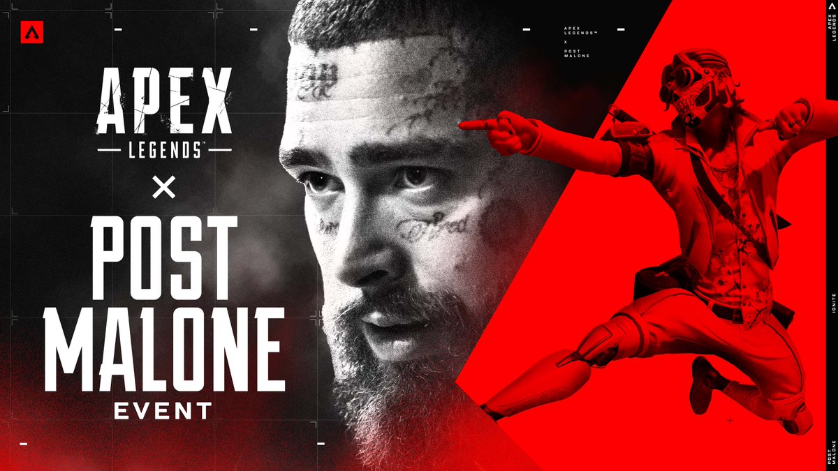 The biggest partnership in Apex Legends history drops November 7th. Unleash two weeks of beautiful mayhem with the new Limited Time Mode Three Strikes, unlock cosmetics designed in collaboration with Post Malone, and more. 👉: