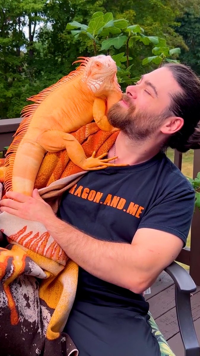 Blind dragon smiles as he falls asleep to dad playing guitar 🧡