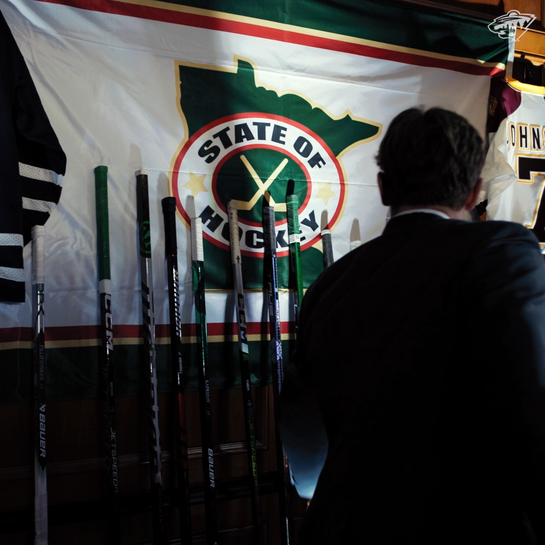 Sticks out for the State Of Hockey's own, Adam Johnson 💚❤️ #mnwild