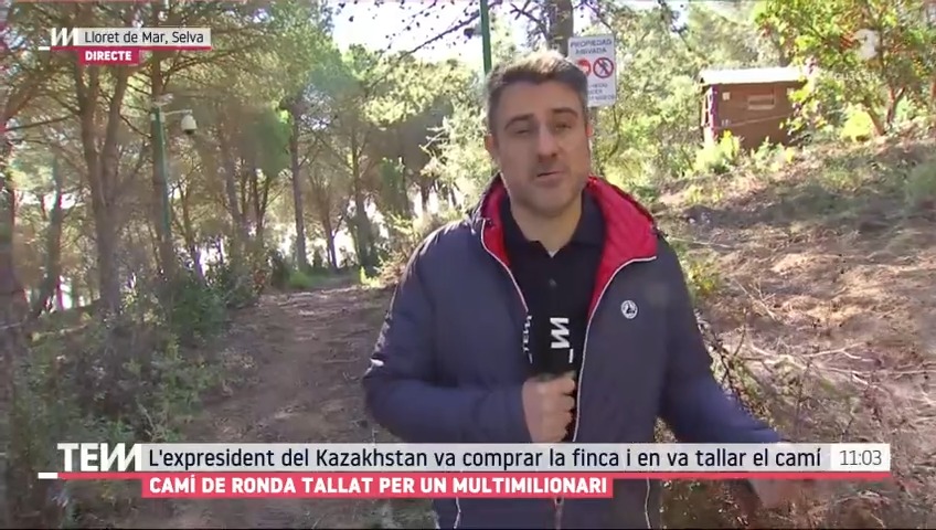 Camí de ronda tallat per un multimilionari. L'expresident del Kazakhstan va comprar la finca i va tallar el camí #TotEsMou3Cat