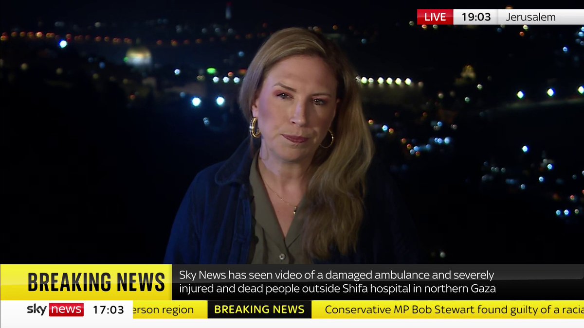BREAKING: Sky News has seen video of a damaged ambulance and severely injured and dead people outside al Shifa hospital in northern Gaza. Earlier, the Hamas-run Gaza health ministry claimed a convoy of ambulances had been targeted. 📺 Sky 501/ YouTube
