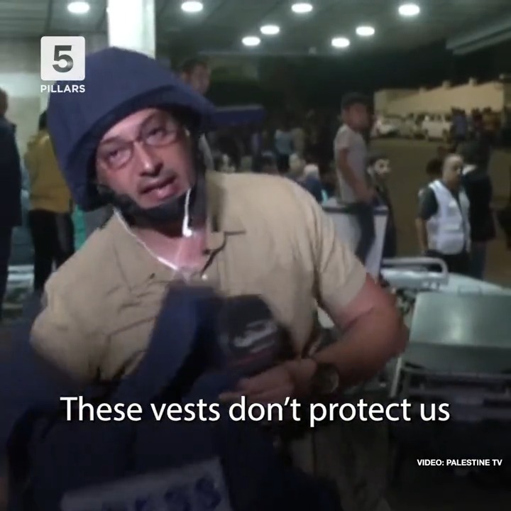 ISRAEL'S WAR ON JOURNALISTS “Our colleague Mohammed Abu Hatab was standing here just half an hour ago. And now he has left us.” A Palestinian reporter breaks down live on air after hearing a colleague and his family were killed in an Israeli airstrike.