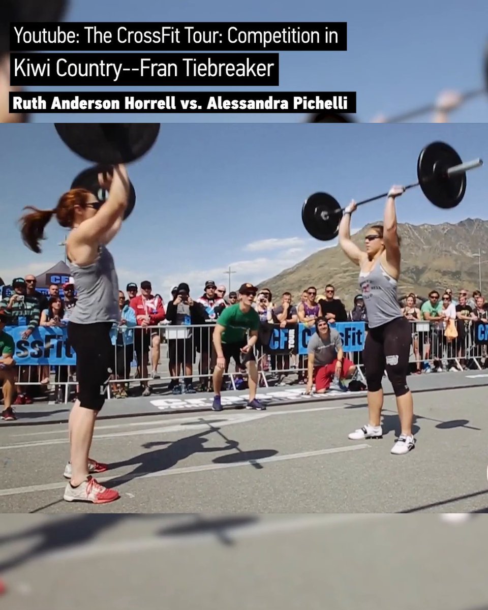 Fran Friday Throwback It began with hang snatches and ended with a tiebreaker named Fran. 📼 The 2014 CrossFit Tour stop in New Zealand host a friendly competition that ended with Fran to break a tie between Ruth Anderson Horrell vs. Alessandra Pichelli.