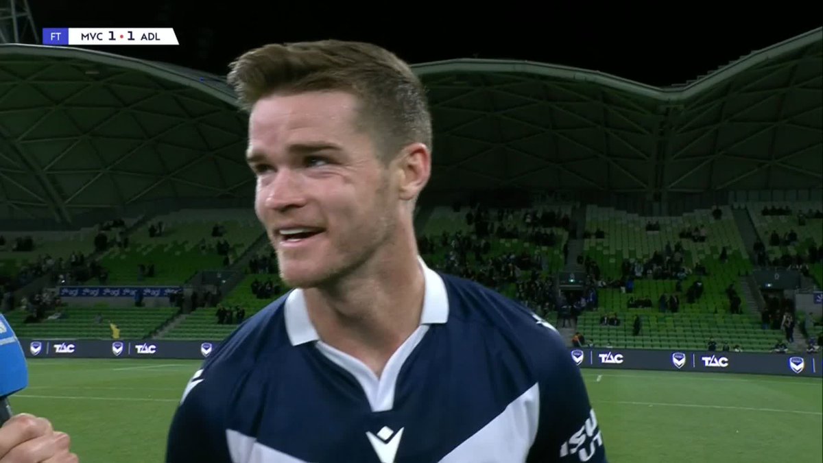 "I just wanted to go up and stir him up and he reacted...somehow I got a yellow card for that" Connor Chapman sounds off on his run-in with Nestory Irankunda at the final whistle #MVCvADL post-match is live now on Paramount+ 📺