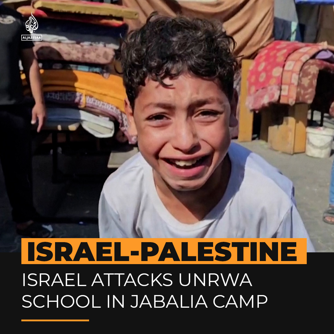 Gaza's Jabalia refugee camp has been bombed again in the third major attack on the site in the past week. This time, Israel struck a UN-run school within the refugee camp where thousands of displaced Palestinians are sheltering ⤵️