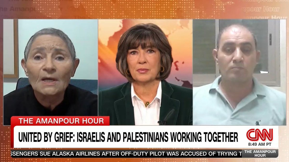 “We can’t go on living like this. We have to find another way.” Bereaved Israeli and Palestinian parents Robi Damelin and Bassam Aramin discuss the Middle East bloodshed with me on my new show #TheAmanpourHour, CNN Saturdays at 11aET.