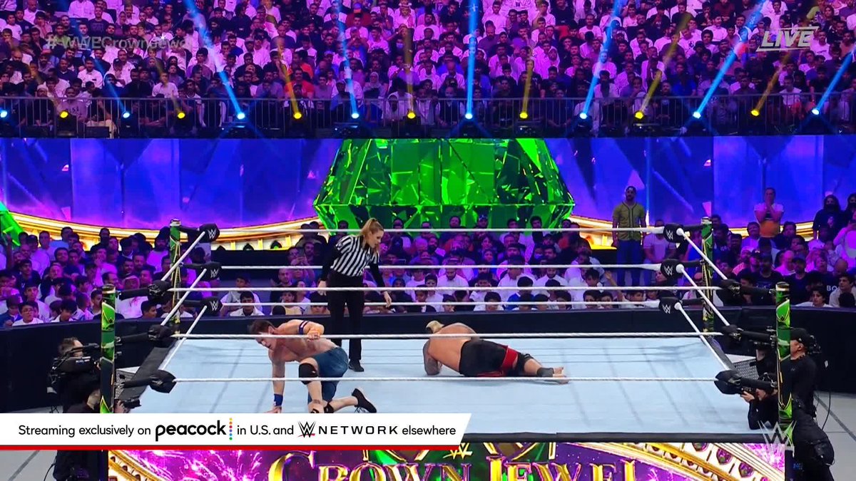 Did we really just witness a John Cena Chokeslam?!?!? 🤯🤯🤯🤯 #WWECrownJewel