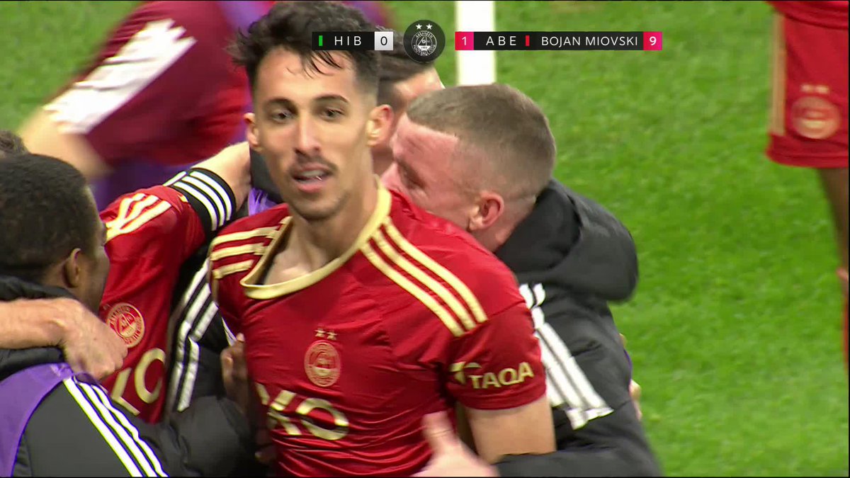 ABERDEEN'S 10 MEN LEAD! 🔴 Bojan Miovski with a colossal moment for the Dons 👏 #ViaplayCup | @SPFL | Aberdeen FC