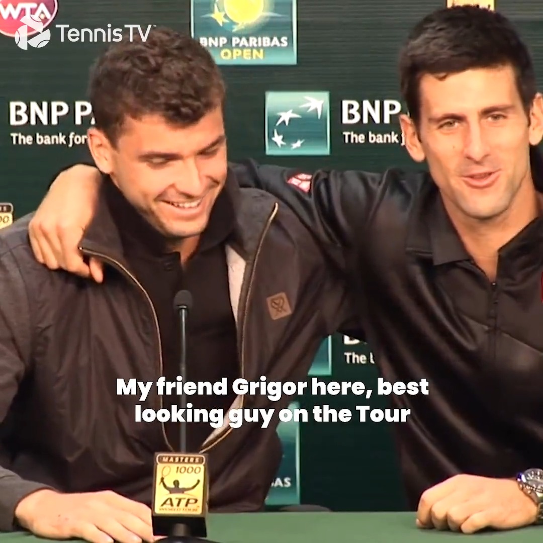 Your 2023 Bercy final… Novak Djokovic vs ‘my friend Grigor here, best-looking guy on the tour’ 😂