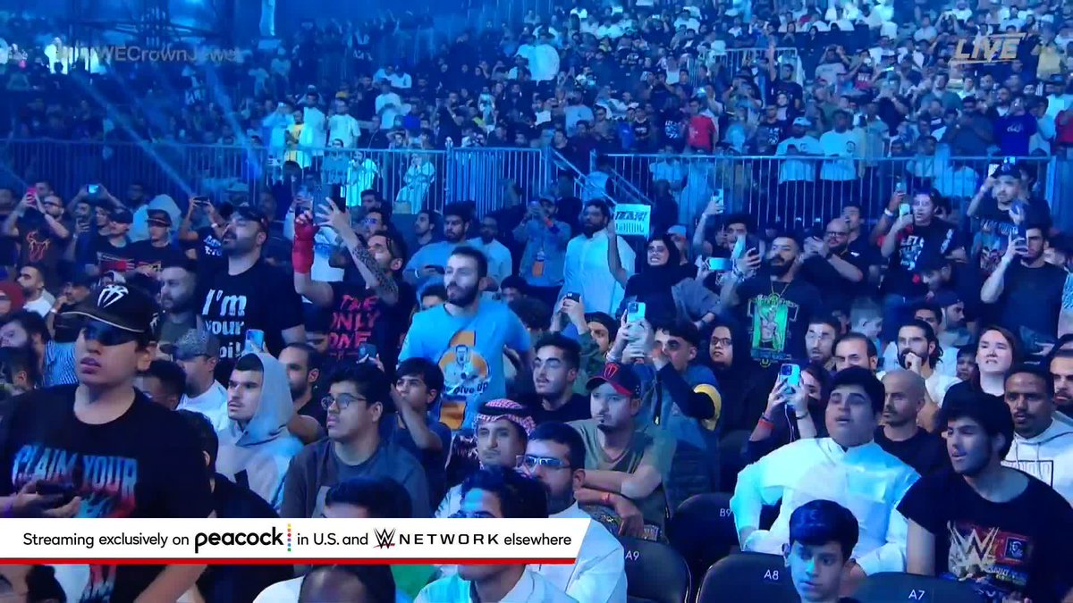 What a reaction for LA Knight at #WWECrownJewel! YEAH!