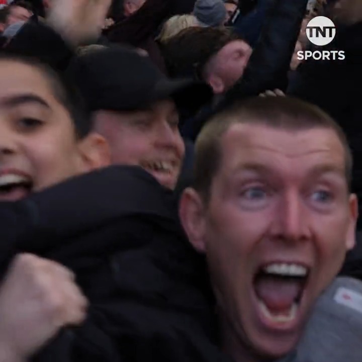 SCENES in the Man Utd end when Bruno Fernandes scored a dramatic late winner at Fulham 🥳
