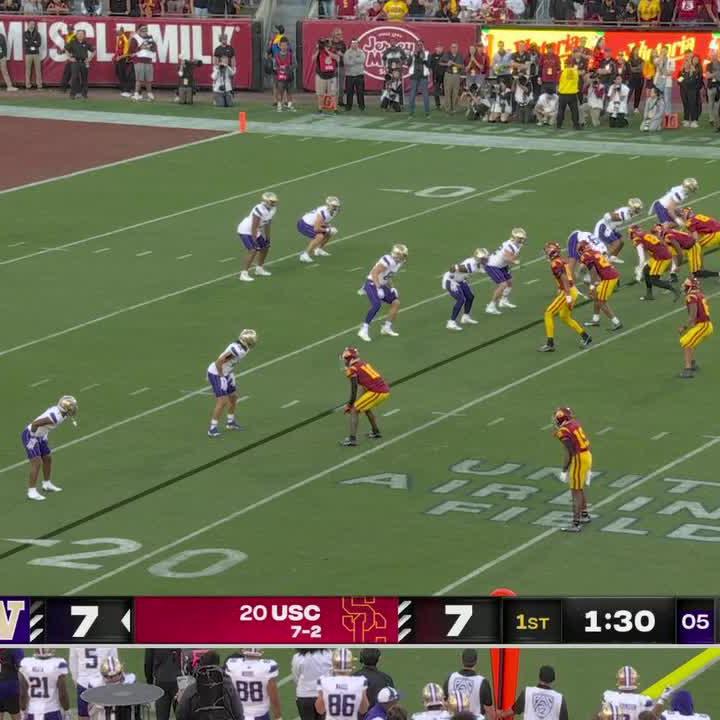NOT IN THEIR HOUSE 🏠 The Trojans block the punt to set up the Caleb Williams score ✌️
