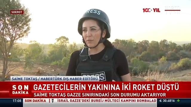 #SONDAKİKA - Gazetecilerin yakınına iki roket düştü... Son durum ne? Habertürk Dış Haber Editörü Saime Toktas ve Kameraman Özgür Balaban #HaberBülteni'nde aktardı.