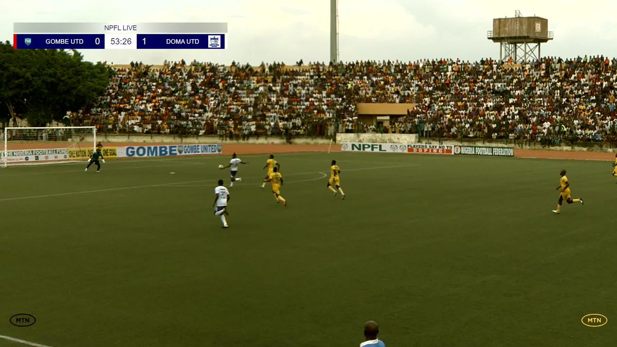 Doma United make it 2-0 in quick succession. Fantastic assist from the GK! Check out NPFL live coverage in the link below: #NPFL #Live #GUFC #DUFC