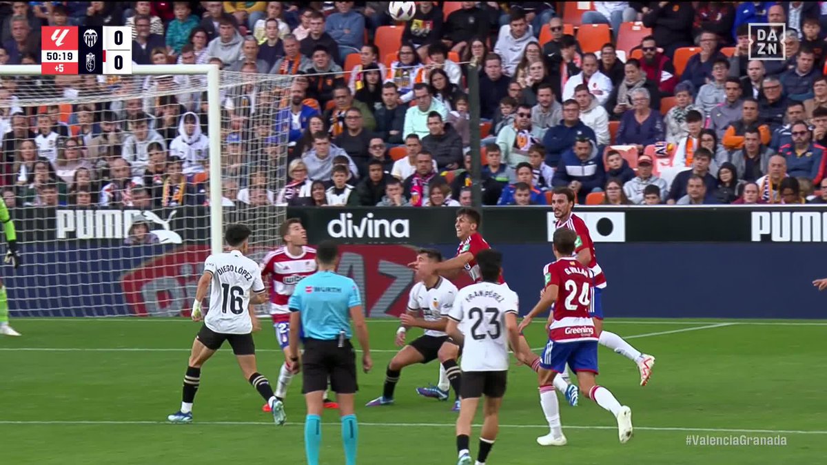 Los jugadores del Granada CF ❤️⚪️ no se lo pueden creer 👀 La acción de Torrente con Hugo Duro por la que el árbitro señaló penalti y permitió adelantarse al Valencia #LALIGAenDAZN ⚽