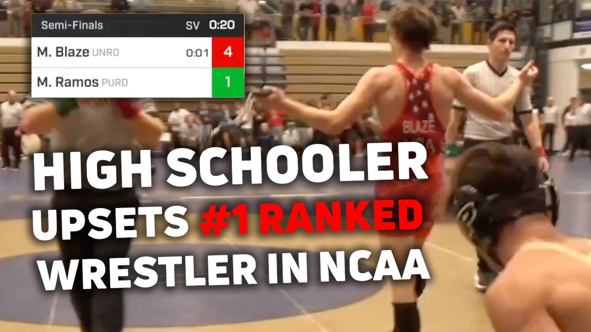 High Schooler Marcus Blaze takes out the #1 ranked wrestler at 125 lbs in the NCAA Matt Ramos in the Semifinals of the Clarion Open