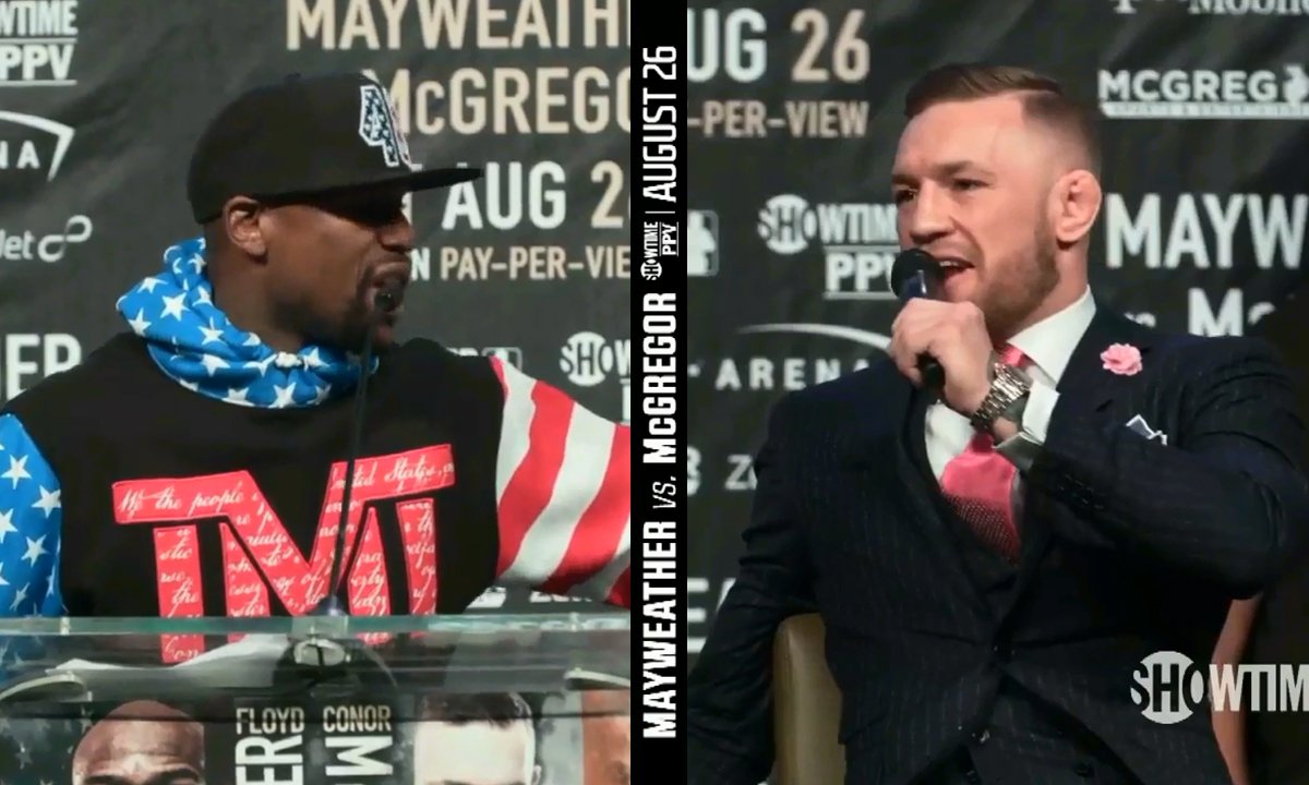 Floyd Mayweather vs Conor McGregor press conferences were something else… [🎥 @SHOsports &amp; ITV]