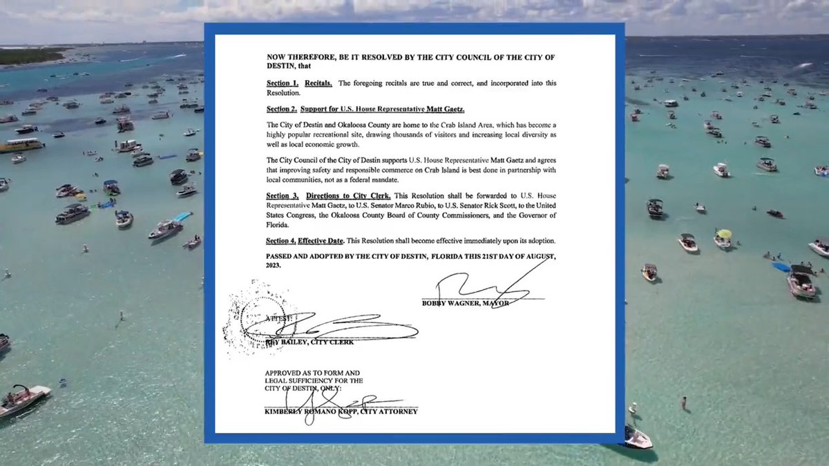 I’m excited to share that my amendment to protect Crab Island from federal overreach in the Department of Interior appropriations bill has PASSED! ✅ Improving safety and responsible commerce on Crab Island is best managed in cooperation with local governments in Northwest Florida, not through ill-conceived federal overreach. #SaveCrabIsland 🦀