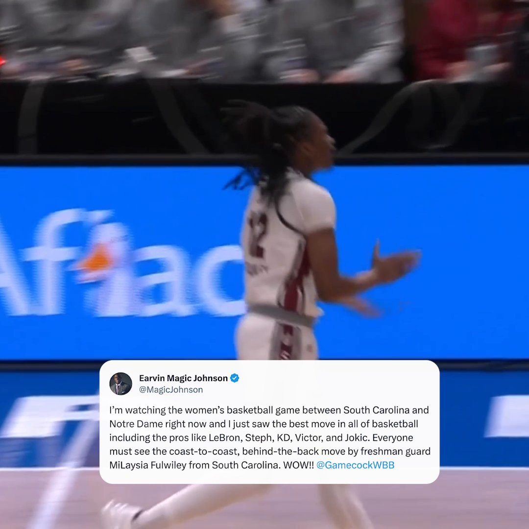 Magic Johnson shows love to Milaysia Fulwiley 🔥 South Carolina Women's Basketball