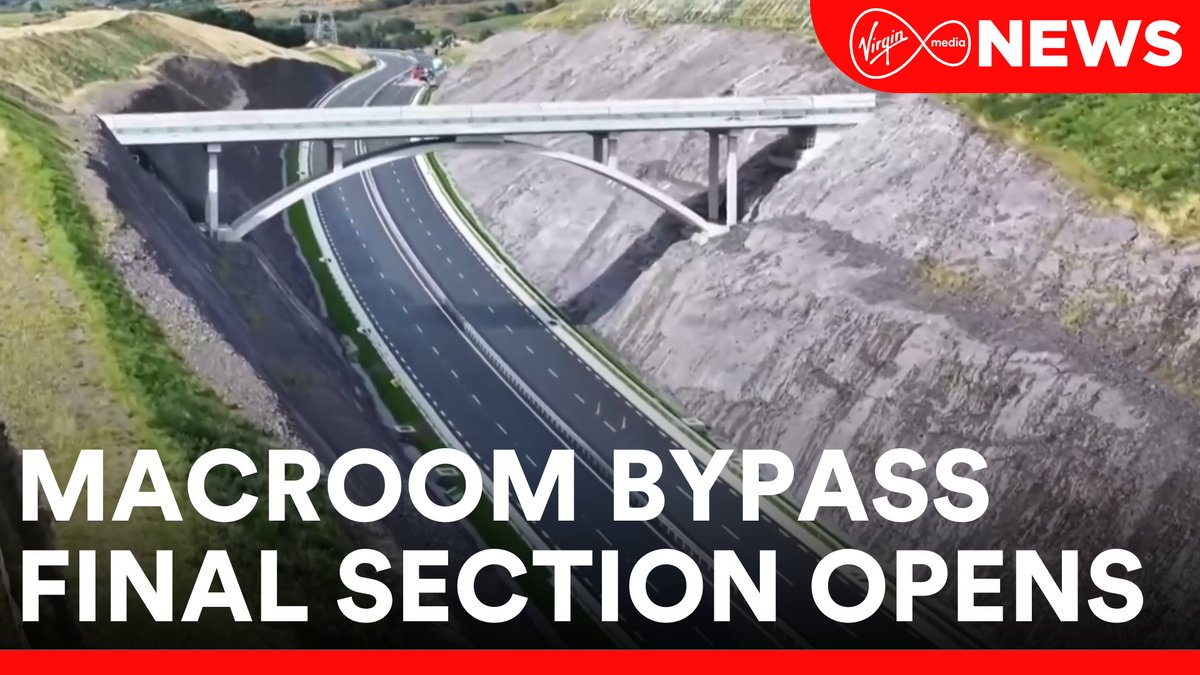 #WATCH The final section of the eagerly awaited Macroom Bypass in Co. Cork has been opened and the 22km stretch of road is expected to cut journey times between Macroom and Killarney by up to 20 minutes. Southern Correspondent Paul Byrne reports ⤵️ #VMNews