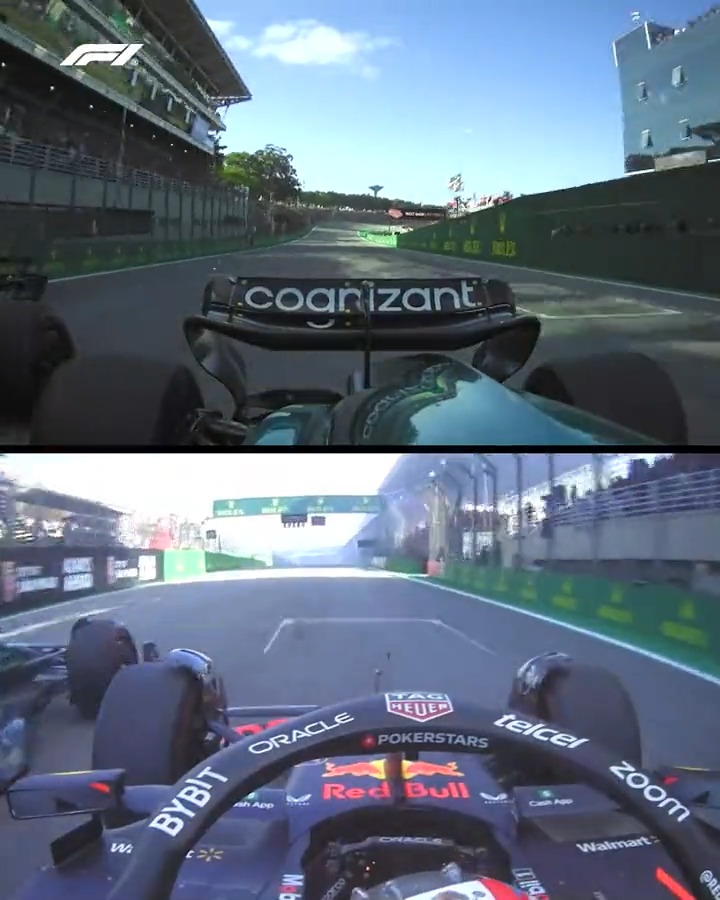 Watch how Perez gains in the final few metres 👀 #F1 #BrazilGP