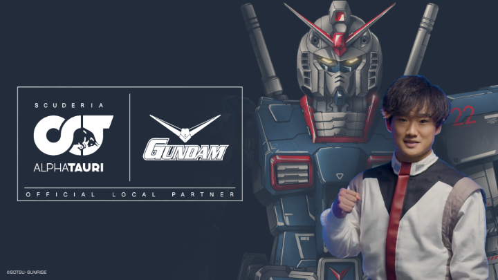 3, 2, 1... Here we go! 🏁 We will be partnering with @AlphaTauriF1 in the Las Vegas Grand Prix! Gundams Aerial and RX-78 will be supporting 角田裕毅/Yuki Tsunoda on the track. #Gundam #F1 #AlphaTauri #YukiTsunoda #VegasGP