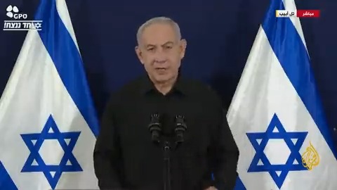 نتنياهو: لن نوقف إطلاق النار في #غزة ولن ندخل الوقود قبل إطلاق المختطفين، ونقول للمجتمع الدولي إن حربنا هي حربكم وإن لم ننتصر فأنتم ستكونون الهدف التالي #الأخبار #حرب_غزة