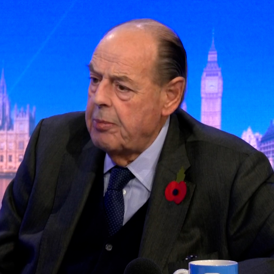 'It must be allowed to go ahead.' Grandson of Winston Churchill, Lord Nicholas Soames, tells Andrew Marr that he doesn't think Palestine protests on Armistice Day should be banned as 'a lot of people' died in the war to 'assert freedom'.