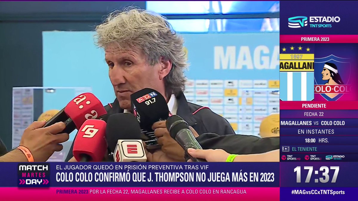 🗣👀🏁 La palabra del director deportivo albo Daniel Morón, en la previa del #MAGvsCCxTNTSports, se refirió a la situación de Jordhy Thompson y confirmó que el juvenil albo no jugará más en lo que resta de temporada. Estadio TNT Sports 📲💻 Link en la BIO 📍