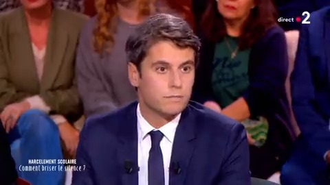 "On est en train de vivre un électrochoc." Les mots forts de Gabriel Attal, ministre de l’Éducation nationale et de la Jeunesse. Suivez notre débat présenté par Faustine Bollaert 👉 #BriserLeSilence #NonAuHarcèlement