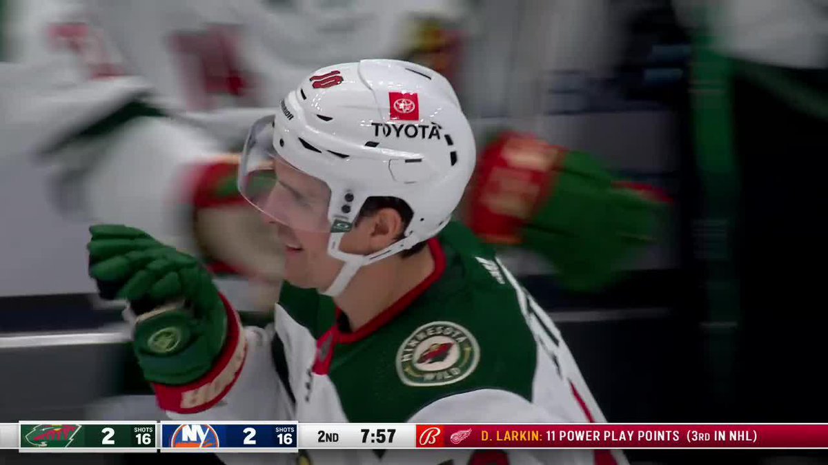 FIRST GOAL IN A WILD SWEATER AND LOU IS A HAPPY MAN #mnwild