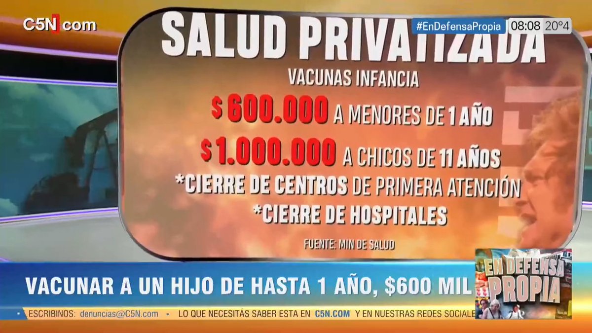 ⚠️ EL VALOR DE LA SALUD EN CASO DE QUE JAVIER MILEI SEA PRESIDENTE 🩺 Tratamientos de cáncer (valor por año): Mama: $68 millones Colon: $53 millones Pulmón: $8,8 millones 🩺 Vacunas de la infancia: $1.000.000 en niños de 11 años $600.000 en menores de un año 🩺 Enfermedades (valor por mes): Diabéticos Tipo 1: $96.000 Diabéticos Tipo 2: $79.000 Hipertensos: $19.500 VIH: $505.000 ℹ️ Fuente: Ministerio de Salud