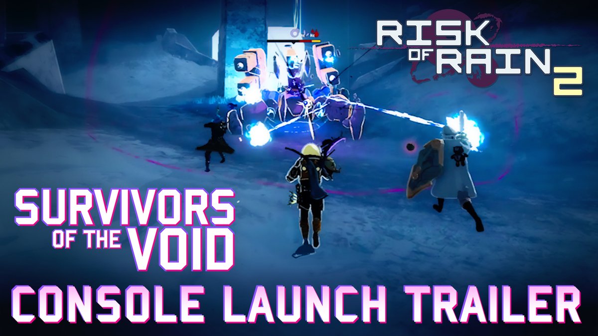 Survivors of the Void, the first expansion for Risk of Rain 2, is out now on PS4, Xbox One, and Nintendo Switch! 🧑🚀 Two new survivors, Railgunner & Void Fiend 🛠️ 40+ powerful new items 👾 Horrifying monsters from The Void 🌌 Three new areas to explore ➕ Much more