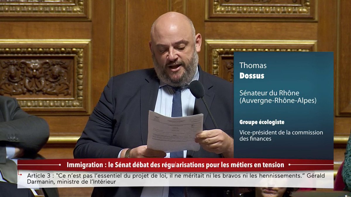 #LoiImmigration "Le texte qui va sortir, c'est le cabinet des horreurs. Cet accord scellé n’est pas entre LR, les centristes et le gouvernement, mais c’est l’accord scellé entre LR et le Rassemblement national, fustige le sénateur écologiste Thomas Dossus Thomas Dossus 🇪🇺