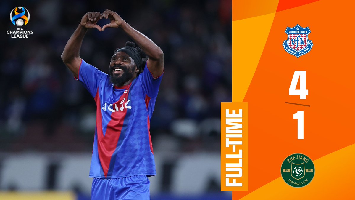 🎥 HIGHLIGHTS | 🇯🇵 Ventforet Kofu 4️⃣-1️⃣ Zhejiang FC 🇨🇳 Ventforet Kofu registered their second #ACL win by defeating Zhejiang at Japan National Stadium! 📰 Match Report 🔗 #VFKvZHE