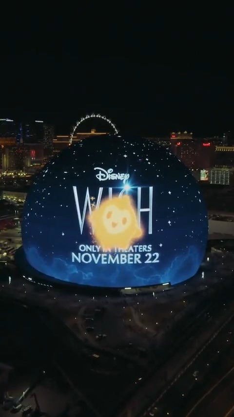 Star from Disney's #Wish dances on the Las Vegas Sphere