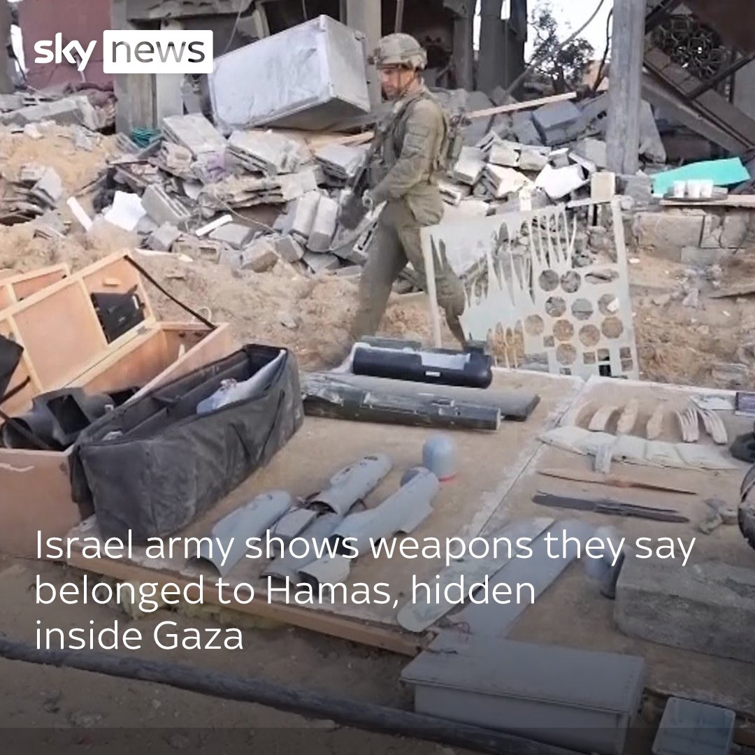 Journalists have been shown weapons by the Israeli army inside the Gaza Strip that they say belonged to Hamas and had been found inside civilian homes. Read more: