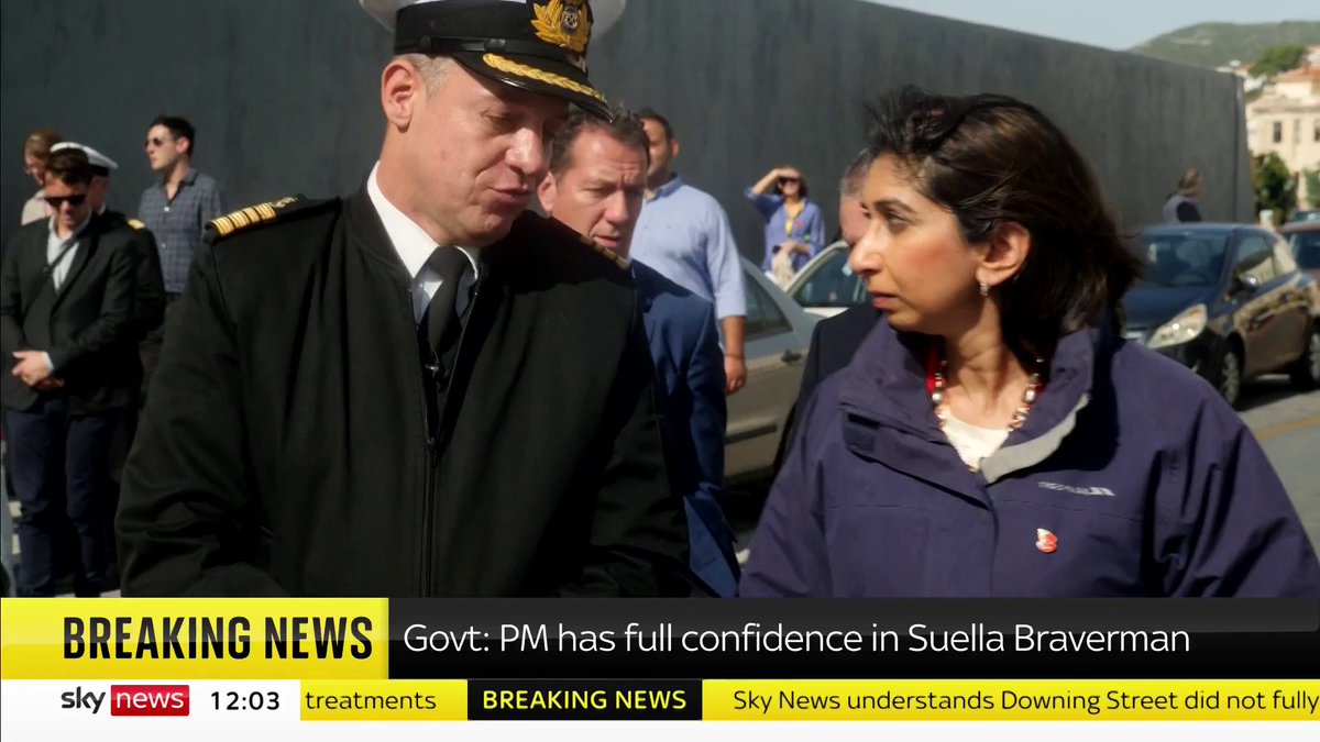 BREAKING: Prime Minister Rishi Sunak has "full confidence" in Home Secretary Suella Braverman, his spokesman has confirmed this afternoon. Sky's Beth Rigby has the latest. Follow live updates: 📺 Sky 501, Virgin 602, Freeview 233 and YouTube