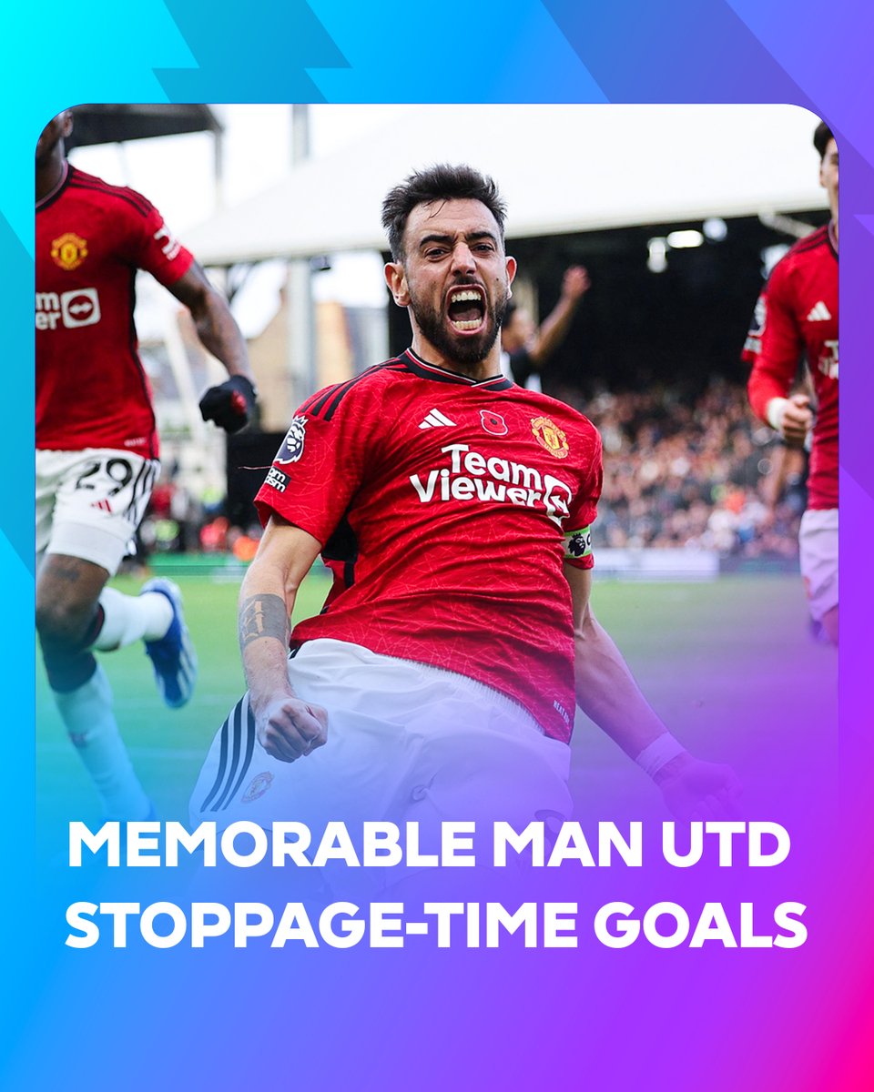 Late goals 🤝 Manchester United Here are 10 of the most memorable Man Utd stoppage-time winners from Premier League history!