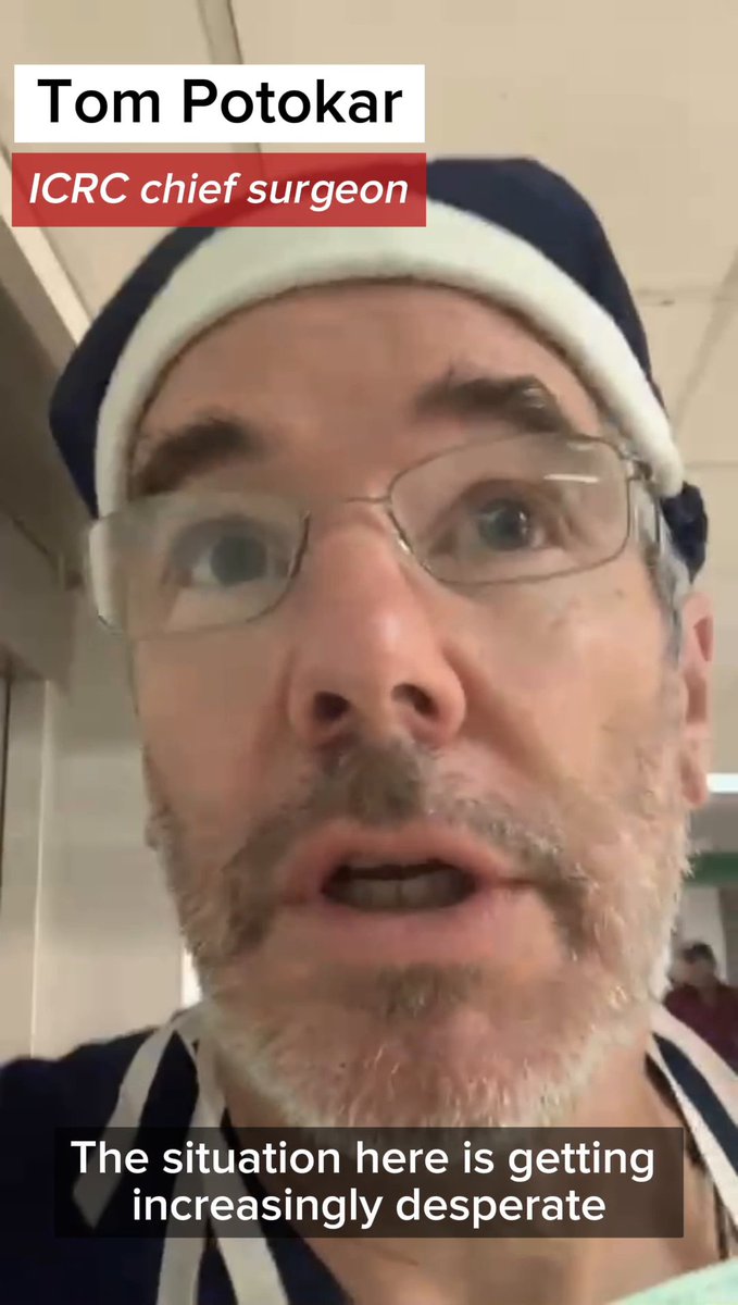 Updates from our war surgery team - European Hospital #Gaza. Dr. Tom Potokar, ICRC surgeon, shares on horrific injuries facing children, lack of resources, lack of electricity, no dressings to treat burn injuries. Teams are exhausted & the situation gets worse. 👇