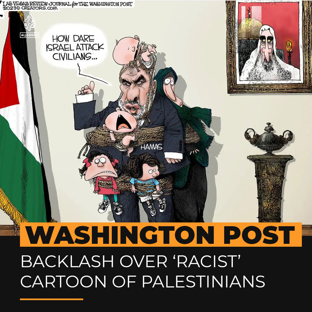 The Washington Post has taken down a cartoon that’s been condemned as a racist depiction of Palestinians and Arabs.